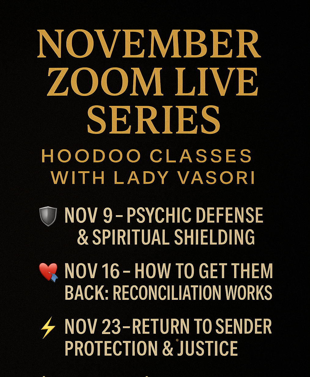 NOVEMBER ZOOM LIVE EVENTS