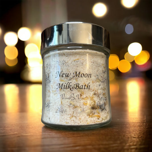 New Moon Milk Bath Salts Vasori Exclusive Handmade & Poured Intentions & Fragrances