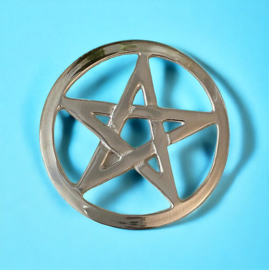 2" Pentagram Altar Tile Silver Plated
