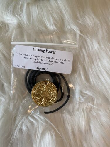 Healing Power Coin w/ cord Altar Prayer Coin - Amulet
