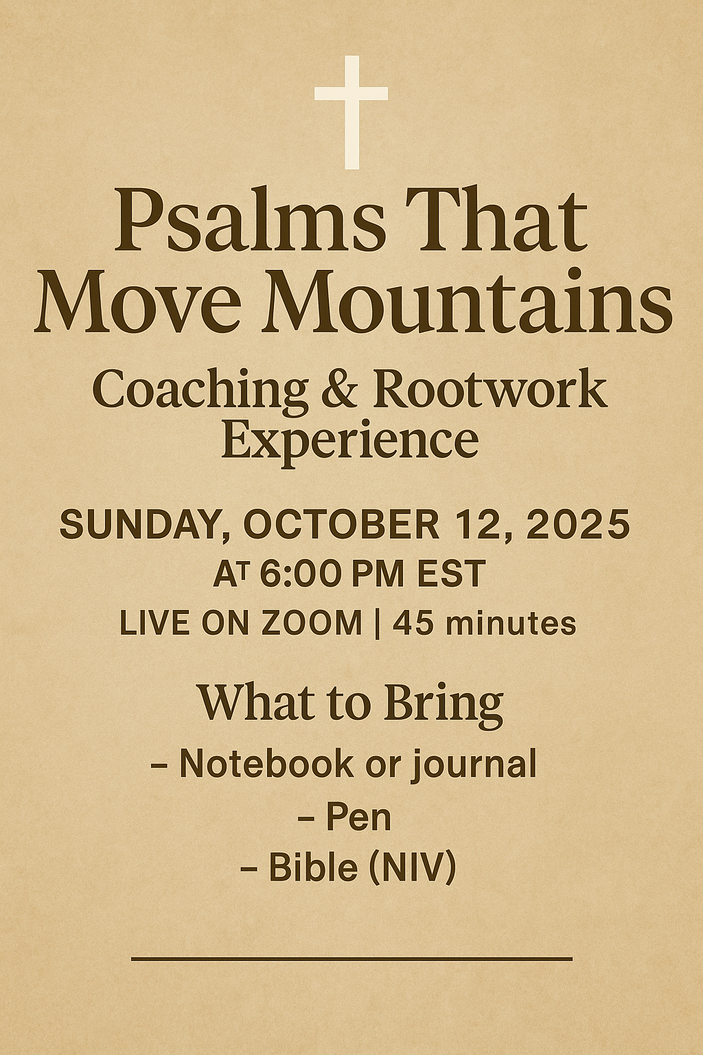 10.12.25 @ 6PM EST PSALMS THAT MOVE MOUNTAINS COACHING & ROOTWORK EXPERIENCE