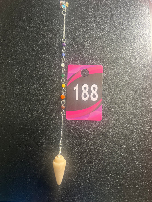 #188 Moonstone Peach 7 Chakra pendulum
