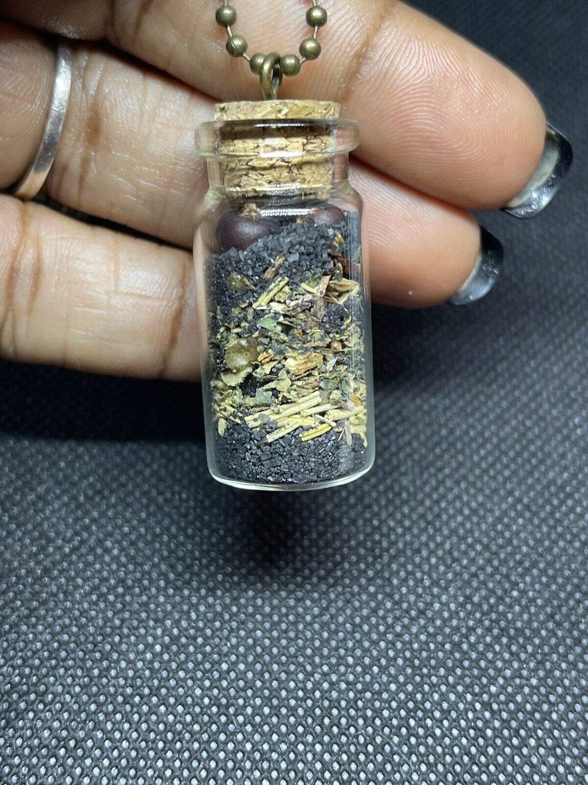 Protection Spell Jar With Chain Vasori Exclusive 10 ML Handcrafted Tourmaline