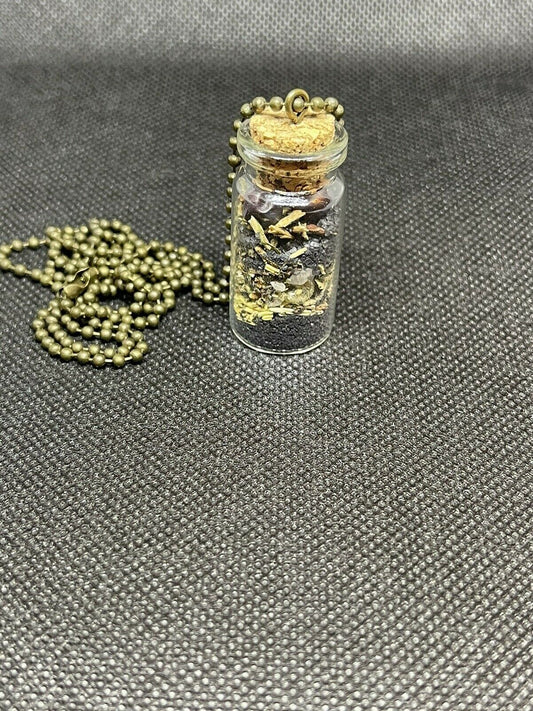 Protection Spell Jar With Chain Vasori Exclusive 10 ML Handcrafted Tourmaline